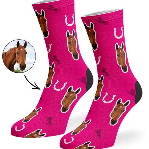 Hot Pink Your Horse on Socks