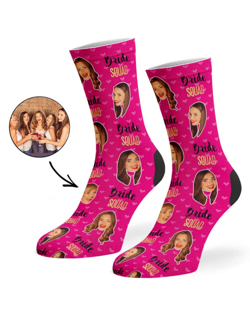 Hot Pink Bride Squad Socks