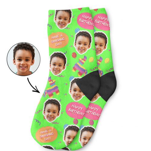 Pinata Birthday Kids Photo Socks