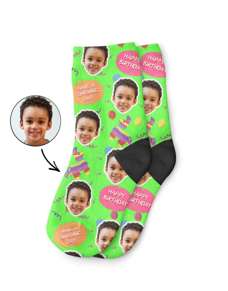 Pinata Birthday Kids Photo Socks