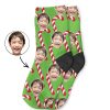 Custom Christmas Candy Cane Kids Socks