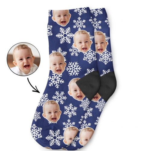 Christmas Snowflake Kids Face Socks