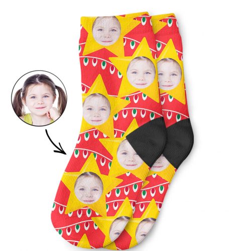 Christmas Star Kids Socks With Their Face