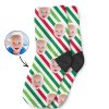 Custom Christmas Stripes Kids Socks