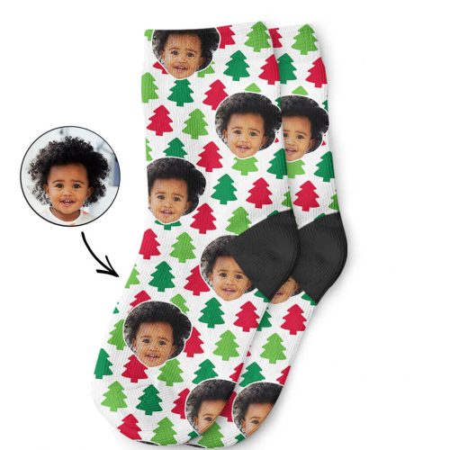 Custom Christmas Trees Kids Socks