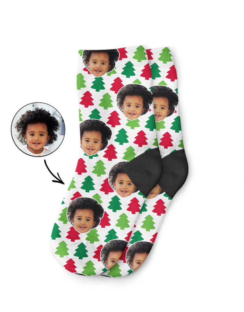 Custom Christmas Trees Kids Socks