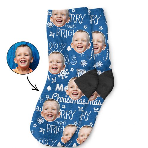 Custom Merry Christmas Kids Socks