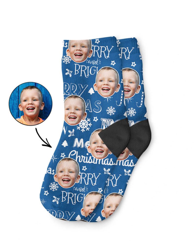 Custom Merry Christmas Kids Socks