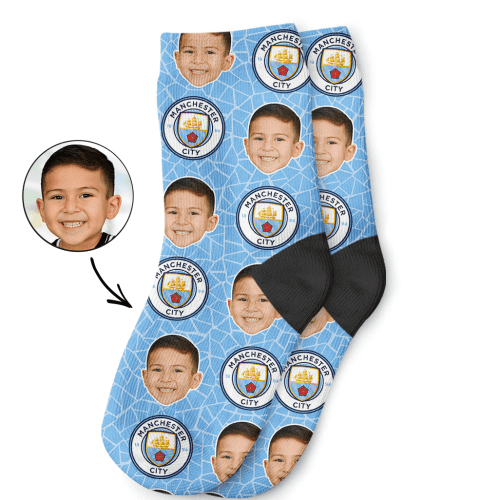 Custom Man City Kids Socks