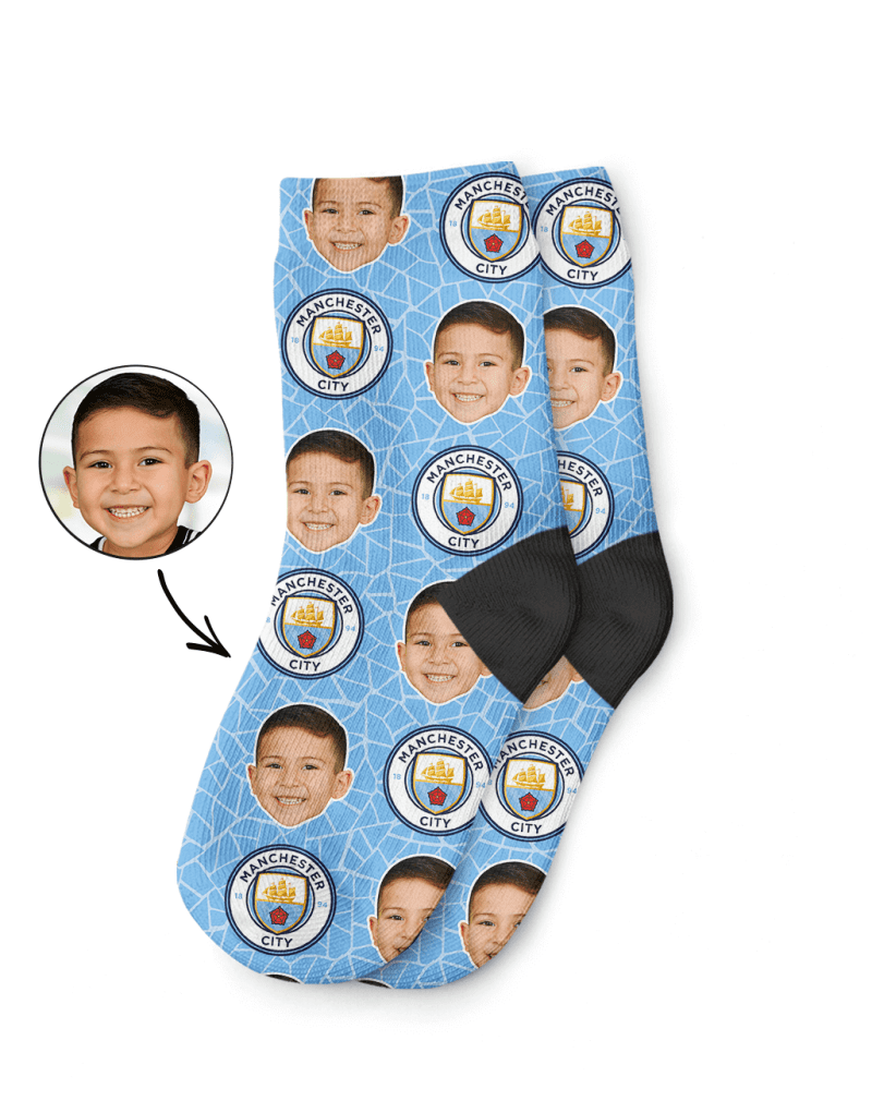 Custom Man City Kids Socks