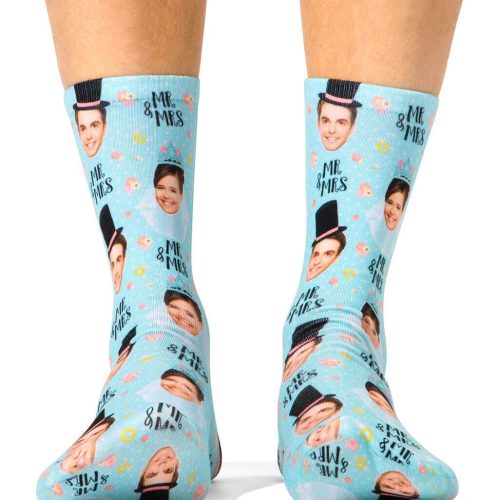 MR and MRS Face Couples Socks