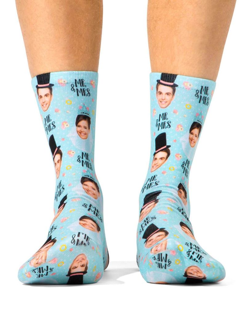 MR and MRS Face Couples Socks