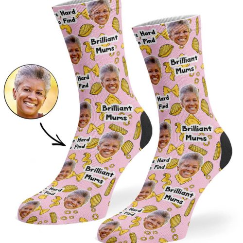 Brilliant Moms Are Harder To Find Than Pasta Custom Socks