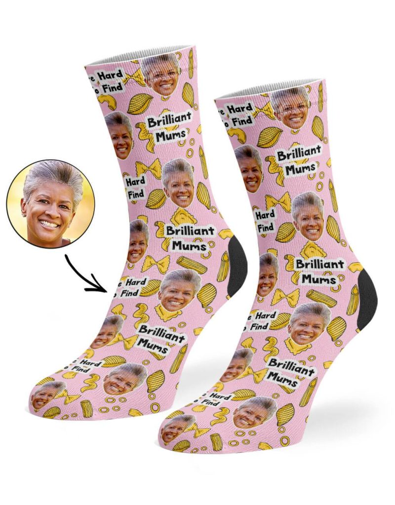 Brilliant Moms Are Harder To Find Than Pasta Custom Socks