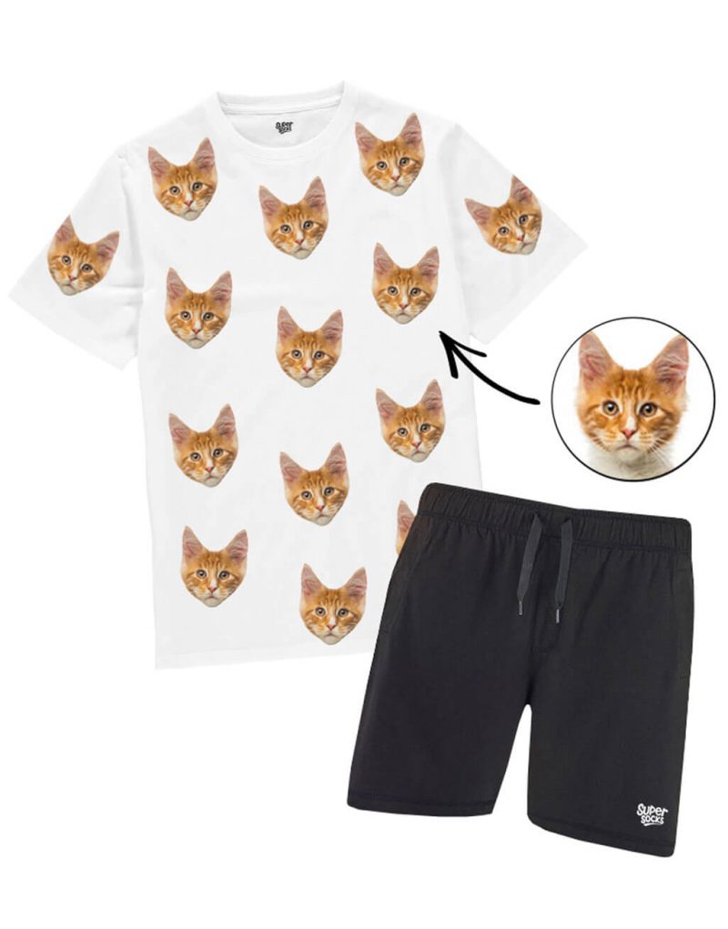 Mens Your Cat PJs Black