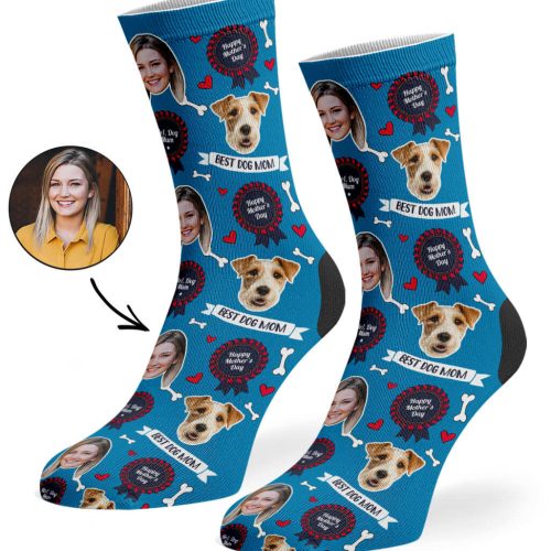 Mid Blue Best Dog Mom Socks