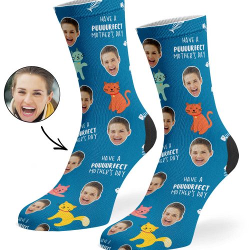 Mid Blue Purrfect Mother s Day Socks