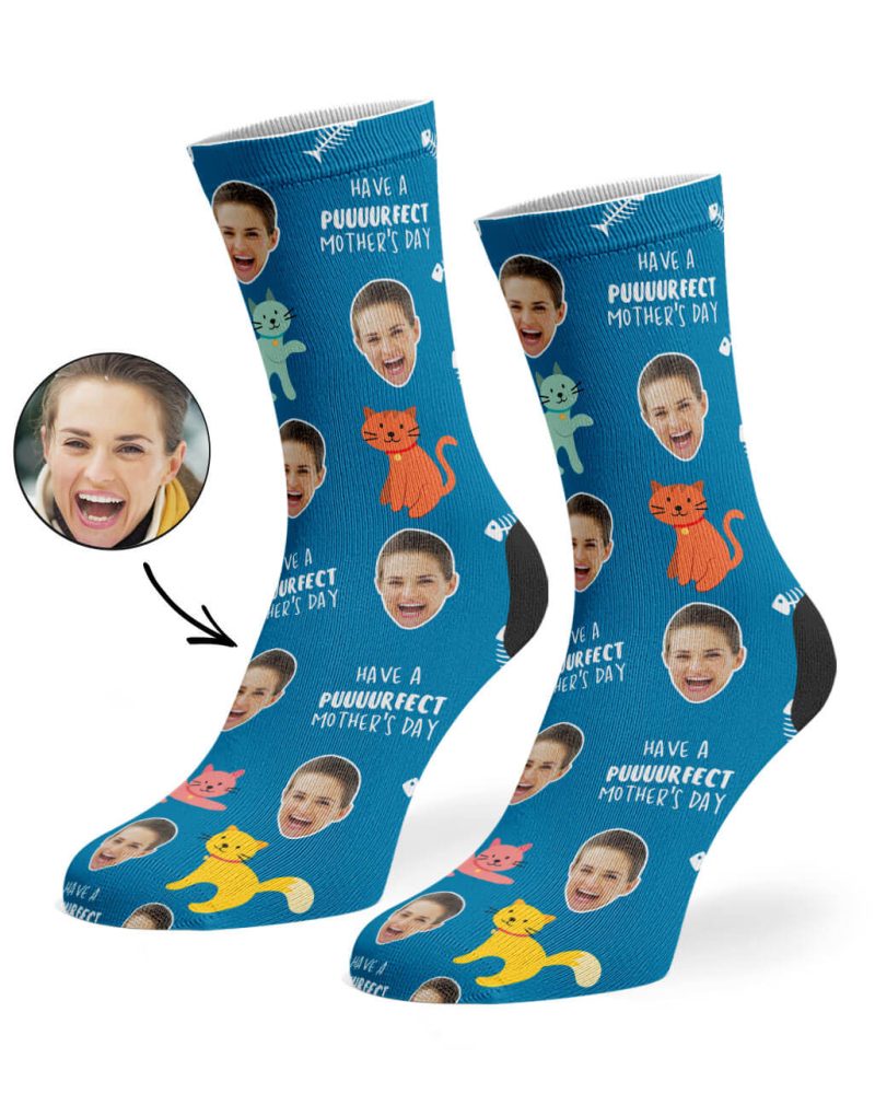 Mid Blue Purrfect Mother s Day Socks