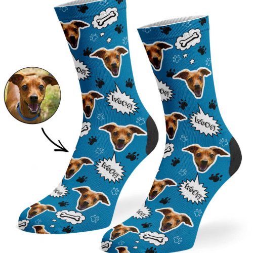 Mid Blue Your Dog Woof Socks