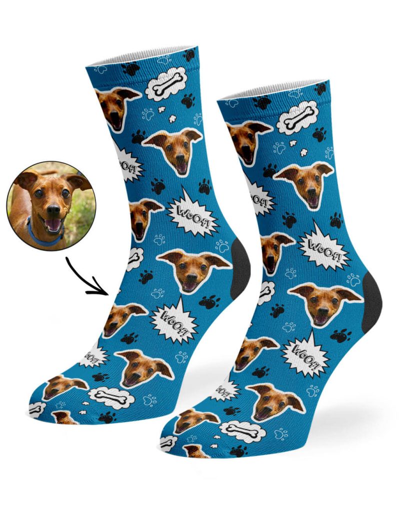 Mid Blue Your Dog Woof Socks