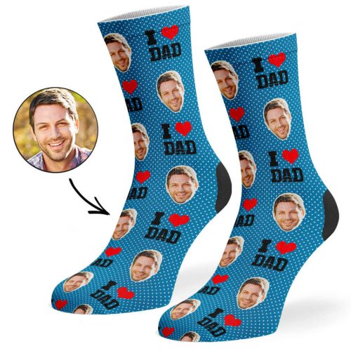 Mid Blue I Love Dad Socks