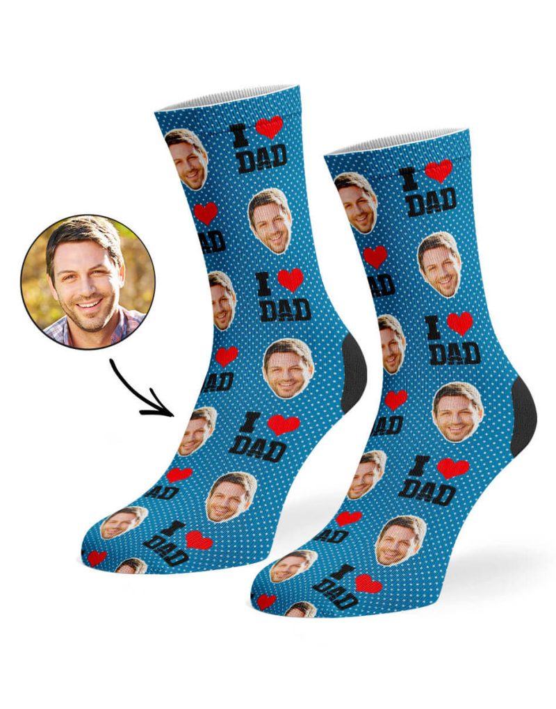 Mid Blue I Love Dad Socks