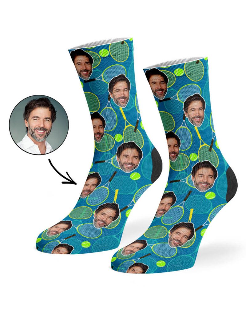 Mid Blue Tennis Racket Socks