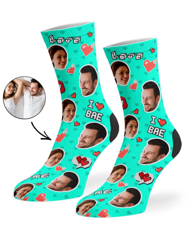 Mint I Love Bae Socks