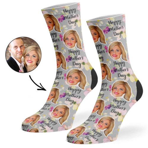 Mother s Day Floral Socks GREY