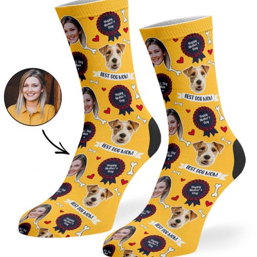 Mustard Best Dog Mom Socks