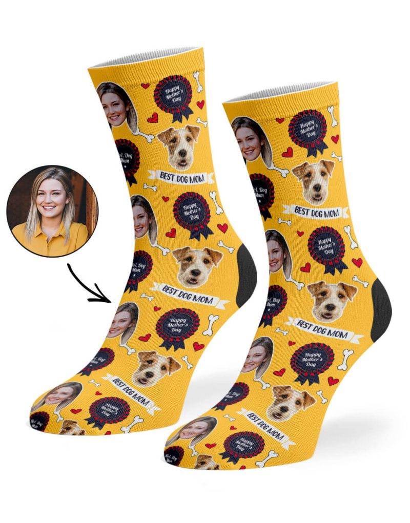 Mustard Best Dog Mom Socks