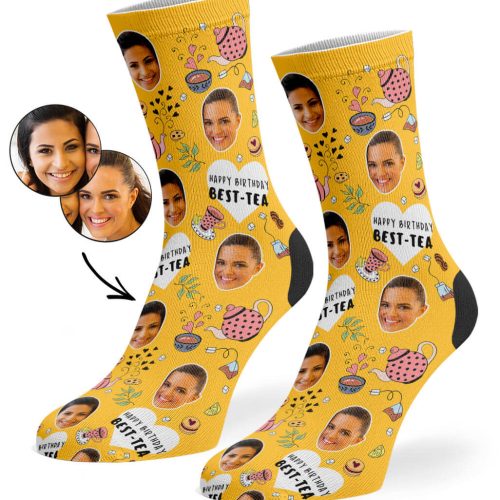 Mustard Happy Birthday Best Tea Socks