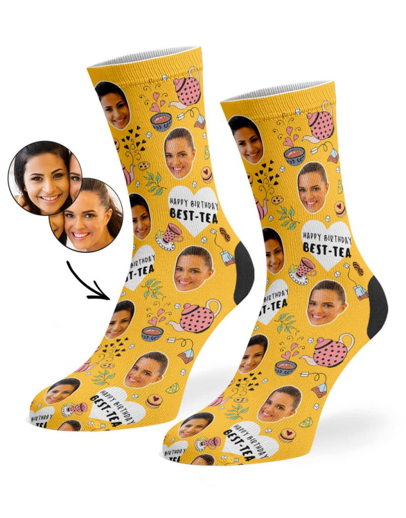 Mustard Happy Birthday Best Tea Socks