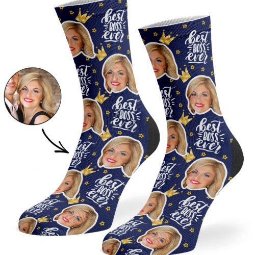 Navy Best Boss Ever Socks