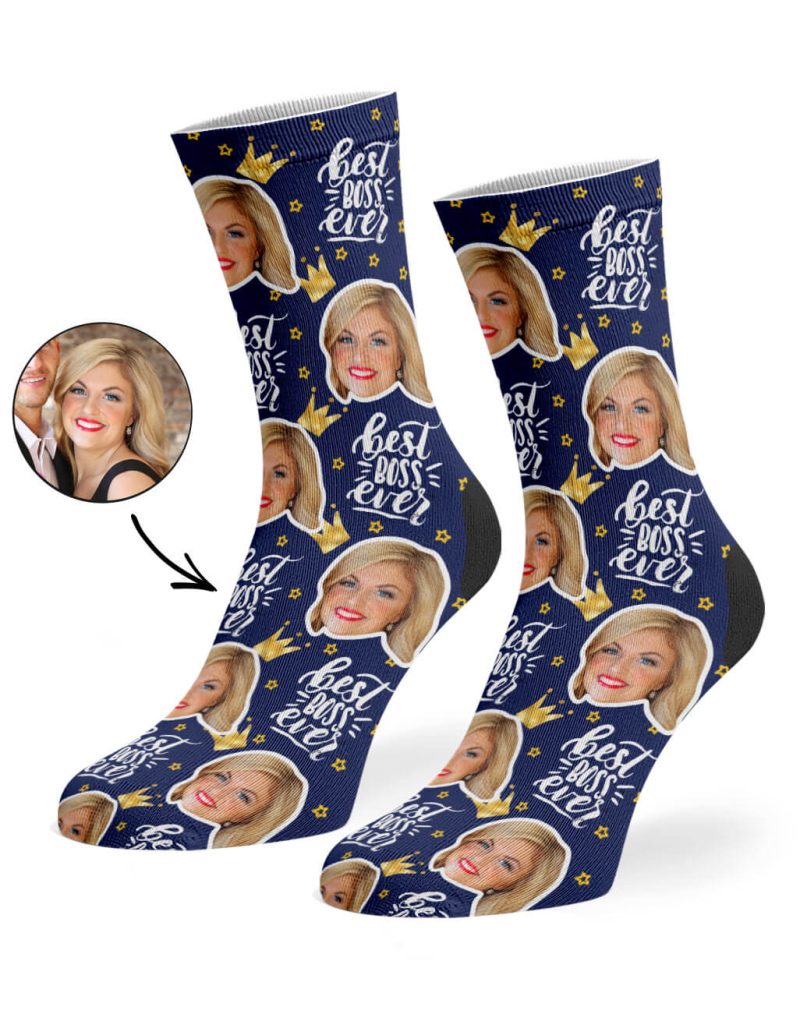 Navy Best Boss Ever Socks