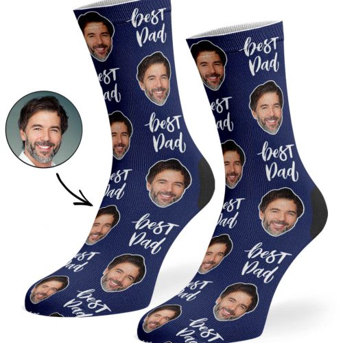 Navy Best Dad Socks