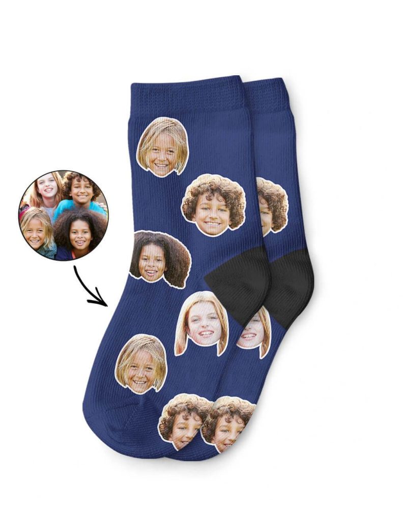 Navy Best Friend Face Kids Socks