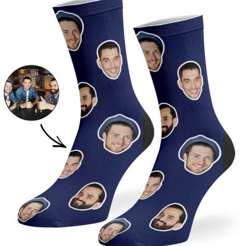 Navy Best Friend Face Socks