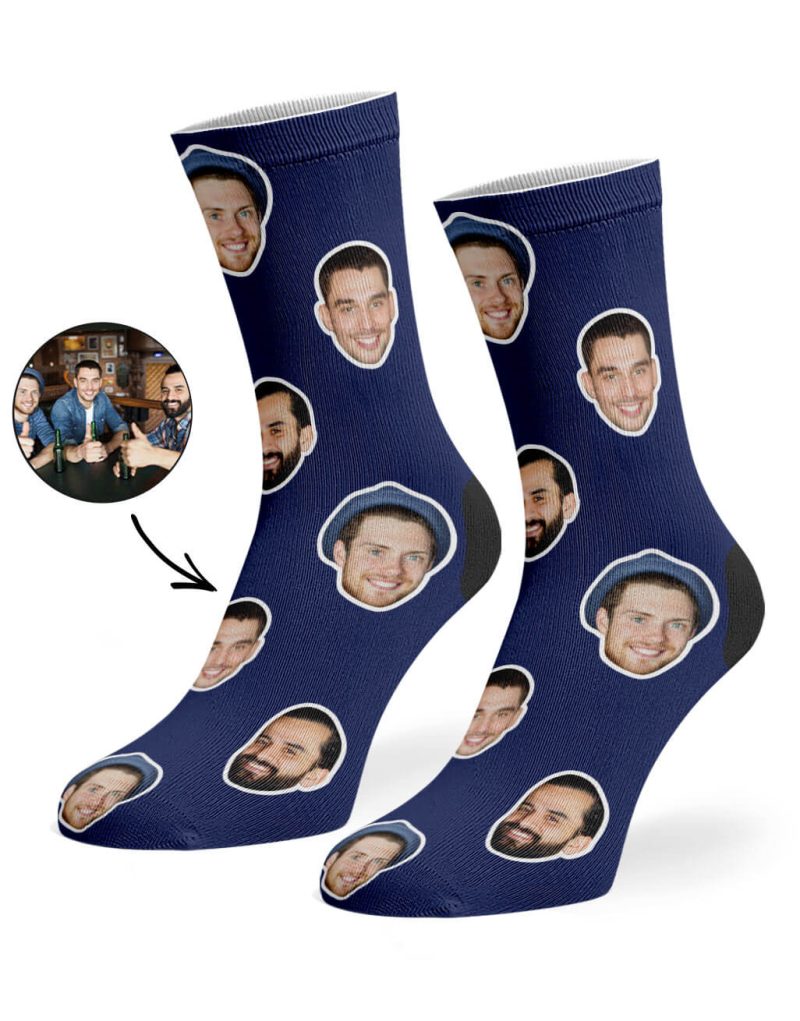 Navy Best Friend Face Socks