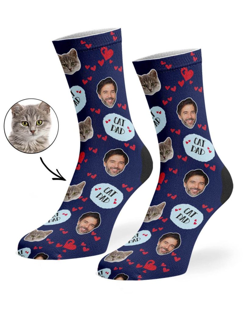 Navy Cat Dad Socks