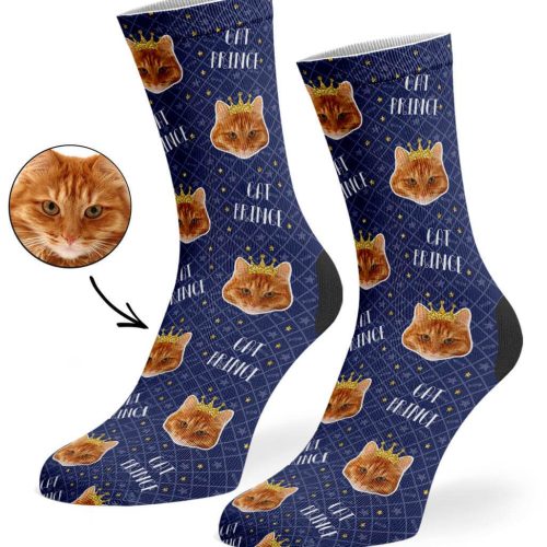 Navy Cat Prince Socks