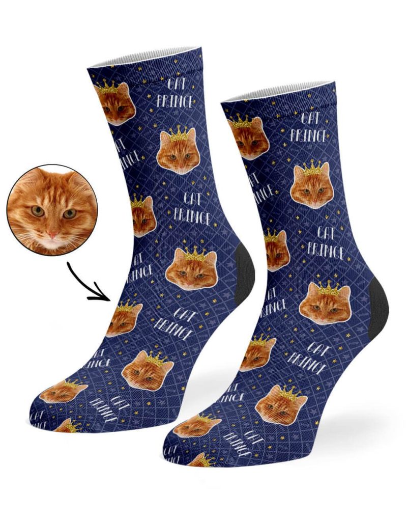 Navy Cat Prince Socks