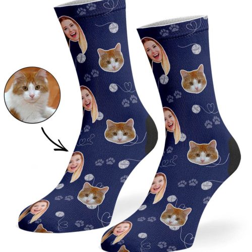 Navy Cat Owner Socks