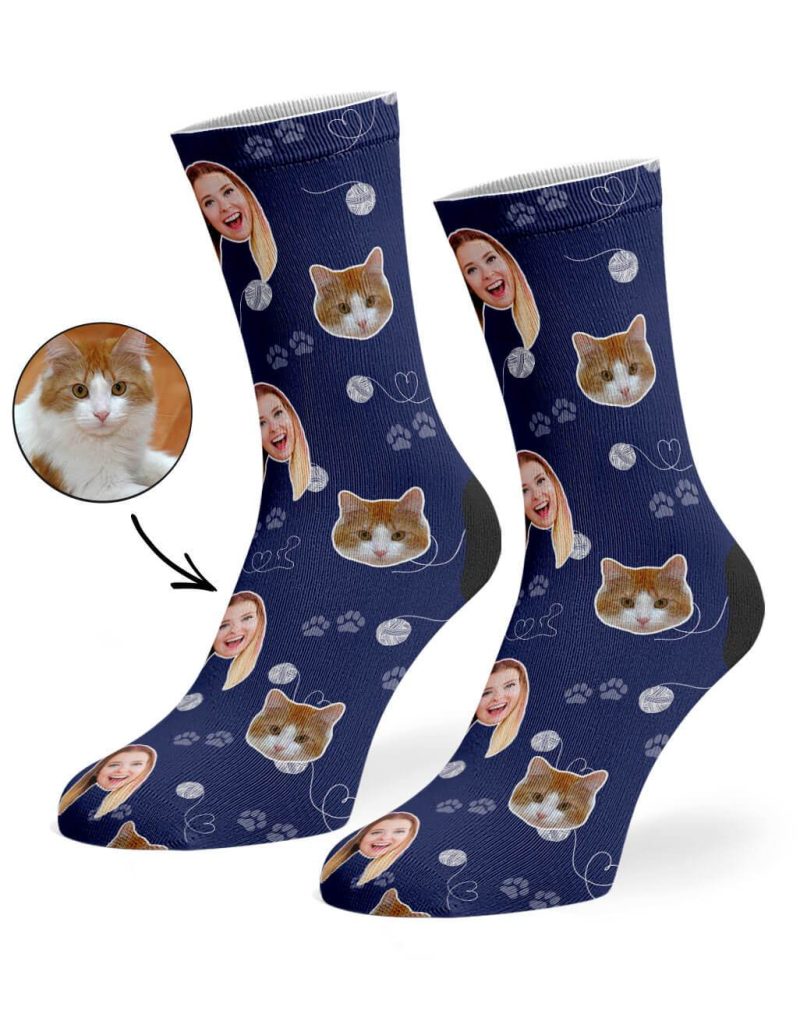 Navy Cat Owner Socks