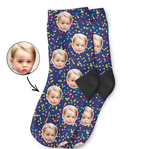 Navy Colourful Spot Kids Socks