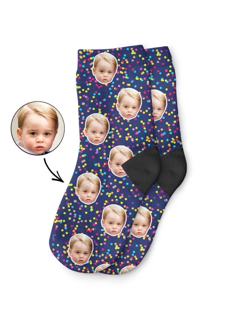 Navy Colourful Spot Kids Socks