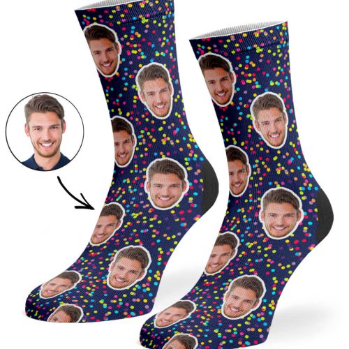 Navy Colourful Spots Socks