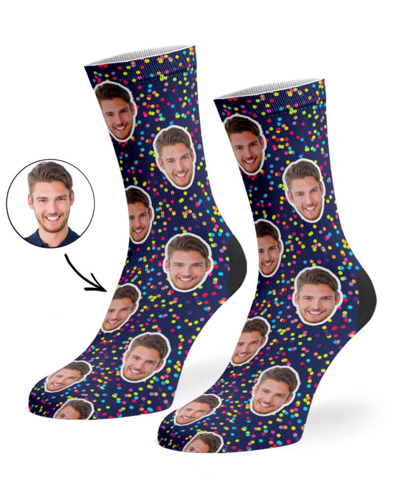 Navy Colourful Spots Socks