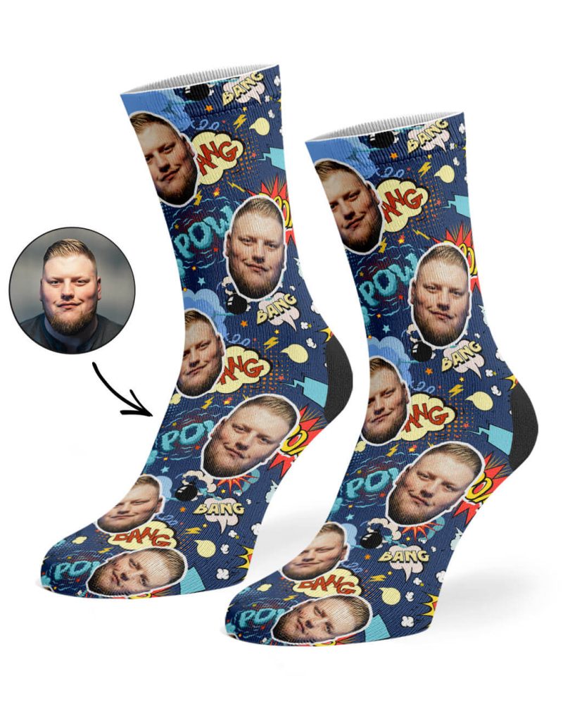 Navy Comic Socks