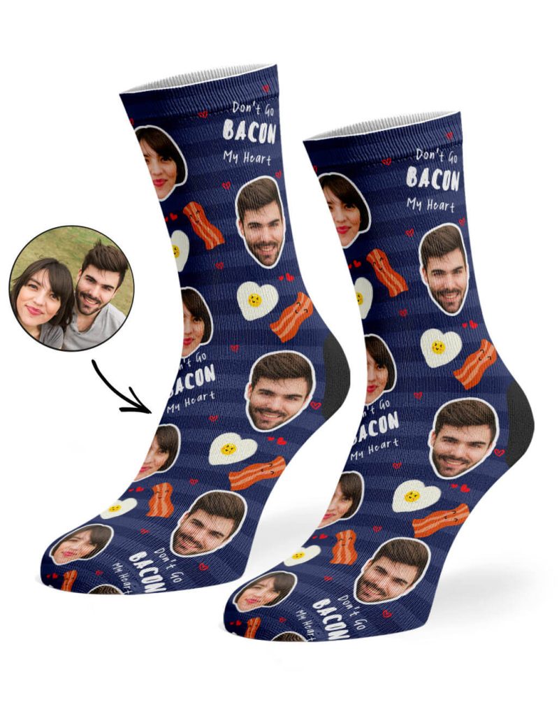 Navy Don t Go Bacon My Heart Socks